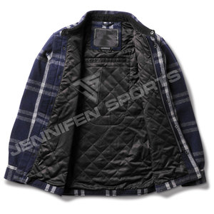 Camisa de franela de lana para motociclistas, personalizada para hombre y mujer, con protección de hombros de nivel 2 CE, forro de aramida y cremallera, para protección urbana. - Product Image 6