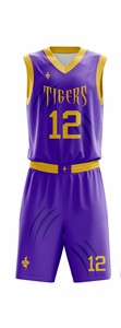 Uniforme de Baloncesto Estampado de Ajuste Flexible, Tela Ligera y Transpirable, Color y Diseño Personalizados, Unisex, para Todas las Temporadas - Product Image 4