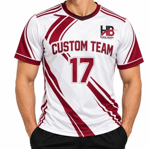 Maillot de football personnalisé pour homme, col en V, manches courtes, nom et numéro sublimés, coupe athlétique, respirant, sensation sportive, personnalisable - Product Image 1