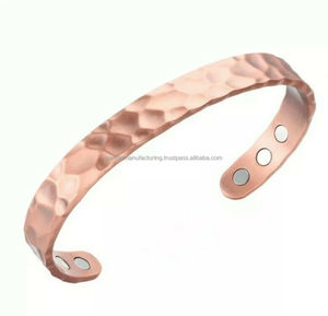 Brazalete magnético de cobre, pulsera martillada de cobre Natural puro, pulsera hecha a mano para terapia de artritis - Product Image 6