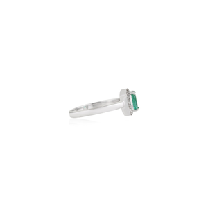 S925 Sterling <b>Silver</b> 100% Genuine <b>Emerald</b> & Diamond Halo May Birthstone <b>Ring</b> For Women's Jewelry Wholesale Price - Product Image 5