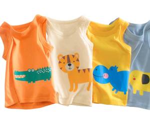 Gilet sans manches doux pour garçons et filles, vêtement d'extérieur décontracté en coton 100% tricoté à col rond pour enfants - Product Image 3