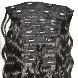 Extensiones de Cabello Indio al por Mayor con Clip, Ondas Profundas Sueltas, Doble Trama a Máquina, Cabello Humano Virgen Remy 100% Original, 100g - Product Image 3