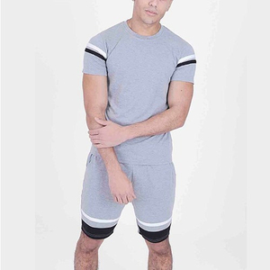 Trending Design Color Block <b>Twin</b> <b>Set</b> Custom Light Blue T-shirt & Sweat Shorts Breathable Fabric Men <b>Twin</b> <b>Sets</b> - Product Image 5
