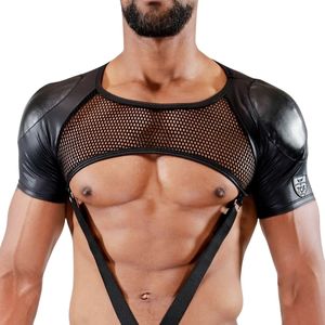 Arnés de Neopreno para Hombre, Estilo Bulldog, Negro, Ropa de Club Fetichista, Arnés de Pecho Ajustable de Cuero - Product Image 5