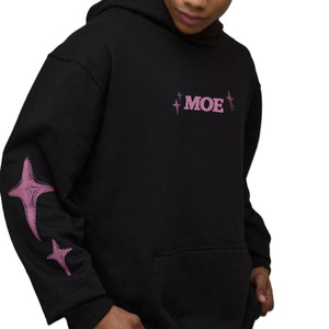 Sudadera con Capucha de Algodón Grueso de Alta Calidad, 100% Algodón, con Diseño Gráfico Personalizado, para Hombre, Estilo Urbano, Oversize, con Logotipo Estampado en Rosa - Product Image 4