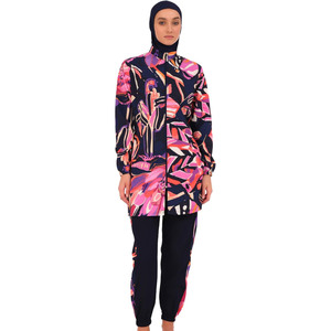 2026 Custom Modest Swimwear Burkinis Muslimah Sports Swimsuit Letter Front <b>Print</b> High Cut <b>Islamic</b> Eco-Friendly Quick Dry 2 Piece - Product Image 5