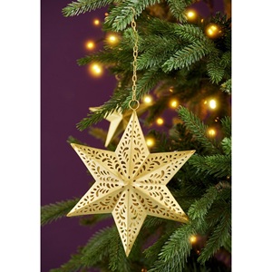 Luxurious Vintage Metal Glass <b>Hanging</b> <b>Star</b> Handcrafted Ornament Eco-Friendly Durable Customizable Size Color Home Garden Decor - Product Image 5