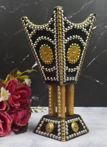 Brûleur bakhoor en bois de luxe brûleur d'encens arabe antique doré à vendre décoration intérieure et porte-encens par Ayaans Creations. - Product Image 3