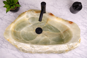 Lavabo de Mármol Verde Ónix Sólido de Primera Calidad, Lavabo de Piedra Natural para Proyectos Hoteleros - Product Image 2