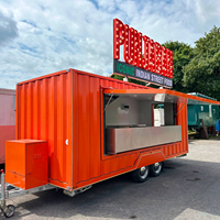 Conteneur de service de grande capacité pour remorque alimentaire avec équipement personnalisé pour la vente de BBQ, pizzas, kebabs, shawarmas et autres plats rapides en entreprise de restauration de rue