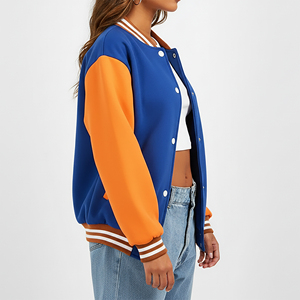 2026 New Arrived Plus Size Drop Shoulder Streetwear Baseball Varsity <b>Quilted</b> Jacket Custom Embroidery Patches Sheep Skin Dyed - Product Image 4