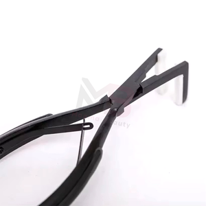 Pinzas para Extensiones de Cabello, Color Negro, Acero Inoxidable Recubierto, Pinzas para Sellado de Extensiones con Cinta Adhesiva, Punta Plana - Product Image 4