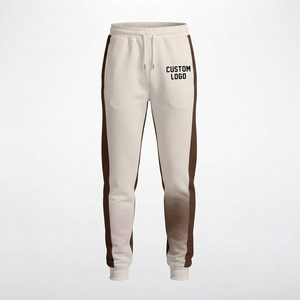 Ensemble survêtement homme marron à blocs de couleur, sweat à capuche et pantalon de jogging, imprimé, avec cordon de serrage, décontracté, automne, très vendu - Product Image 5