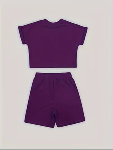 Fashion Women's Solid Casual Two-Piece Set Regular Fit T-Shirt and Slim Cycling Pants Eco-Friendly Spring/Summer Street Wear - Product Image 5