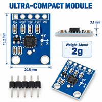FYX Stock GY-61 ADXL335 Modul Akselerometer Tiga Sumbu Output Analog ±3g Papan Sensor Getaran Gerakan Sudut Kemiringan untuk Robot DIY