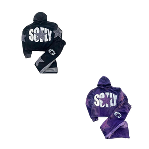 Joggers en coton surdimensionnés avec logo personnalisé pantalon de survêtement évasé en molleton écologique ensemble de survêtements pour l'hiver - Product Image 6