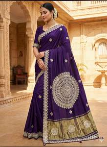 Nuovo design: Saree in pura seta modale con lavorazione a motivo Lagidis e pallu in tessuto di design. - Product Image 4