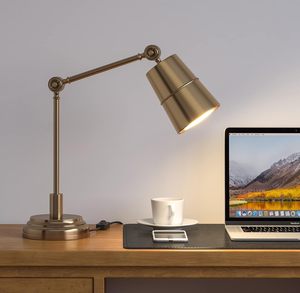 Elegant Antique Brass LED Table <b>Lamp</b> Adjustable Neck Study Reading Light for Desk Office Pack of 1 at Wholesale Price - Product Image 6