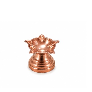 Paquete de 2 Diyas de Cobre en Forma de Hoja, 73 mm de Largo x 55 mm de Ancho, Plato Tradicional para Pooja, Decorativo para Festivales y Mandir - Product Image 3