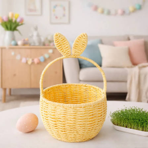 Handwoven Paper Rope Bunny <b>Baskets</b> for <b>Gifts</b> Decorative Storage <b>Basket</b> for <b>Easter</b> Wholesale Price from Vietnam - Product Image 4
