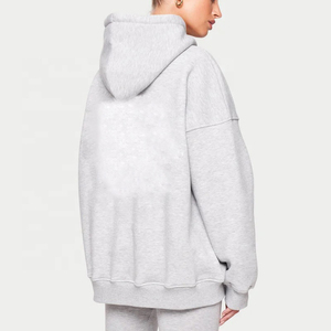 Women's Custom 100% Cotton <b>Zip</b>-Up Oversize Hoodie Set with Embroidery Washed Cropped Joggers for Winter Street Wear - Product Image 3