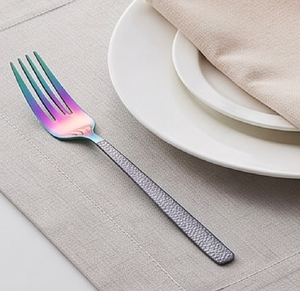 Ensemble de couverts multi-finitions avec poignée noire design, en acier inoxydable, finition miroir et mate, pour la maison, la cuisine, le restaurant et la salle à manger - Product Image 3