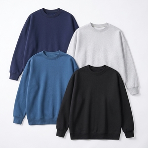 เสื้อสเวตเชิ้ตผู้ชายคอกลม ไซส์ใหญ่ สีพื้น แขนยาว ทรงหลวม ใส่สบาย หนา อุ่น เหมาะสำหรับฤดูหนาว - Product Image 1