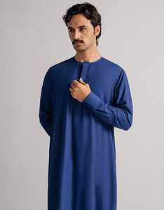Modest Islamic prayer wear All seasons <b>Thobe</b> Solid color Middle East style Floor length prayer shirt - Product Image 2