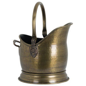 Cubo de carbón metálico con acabado rústico y asa, para el hogar, jardín exterior, accesorios para chimenea - Product Image 4