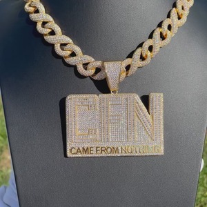 Pendentif CFN en Moissanite, Argent 925 Plaqué Rhodium, Micro-Incrustation, Breloque Thème Hiphop, Style Quotidien pour Homme - Product Image 3