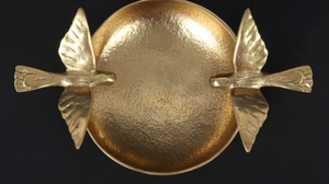 Bol Urli traditionnel en laiton avec motif floral et oiseaux, artisanal, décoratif ethnique, pour fleurs flottantes, bougies, décoration de table vintage - Product Image 4