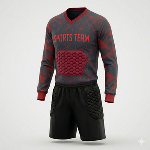 High Quality Custom <b>Soccer</b> Goalkeeper Uniform Short Sleeve Digital Print Turtleneck Jersey Set Unisex Shorts Pants Plus Size - Product Image 1