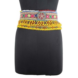 Vintage Belt Belly Dance Bead Afghani Traditional Waist Belt Kuchi Tribal BB041 <b>Old</b> Banjara Real Vintage Handmade Beaded Belts - Product Image 1