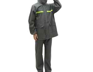 Traje Impermeable para Hombre, Chaqueta con Capucha y Pantalones, con Franjas Reflectantes, para Senderismo, Camping y Actividades al Aire Libre, Estilo Industrial - Product Image 1