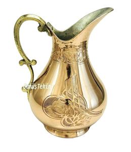 Jarra de Cobre Grabada a Mano con Asa de Latón, Jarra de Agua Premium para Decoración del Hogar, Hotel y Restaurante - Product Image 2