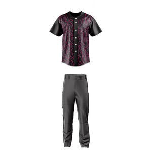Casual Wear Custom 100%Polyester Short Sleeve Baseball Uniforms Reasonable Price High Quality OEM Service - Product Image 3