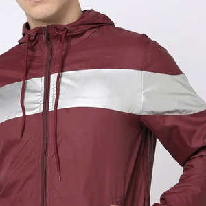 Chaquetas Impermeables para Hombre, Diseño OEM, Color Marrón con Panel Gris, Estilo con Cremallera, Chaquetas Cortavientos con Capucha, Alta Calidad - Product Image 6