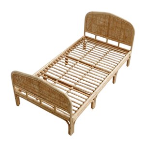 Wholesale Upholstered <b>Bed</b> Kids Furniture Children Nursery Room Cane Wood <b>Bed</b> Frame Top Factory Vietnam - Product Image 1