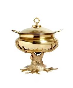 Artisan Silver Casserole Premium Food Warmers Stainless Steel <b>Buffet</b> <b>Server</b> with Interlocking Geometric Circle Base - Product Image 6