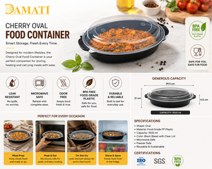 PP Plastic Oval Food <b>Container</b> with Lid | Microwave Safe Leak Resistant BPA Free Meal Prep <b>Container</b> with Clear Lid for <b>Takeaway</b> - Product Image 5