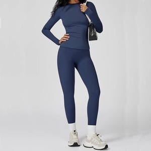 Women Plus Size Yoga Sports Set 2 in 1 Hooded Full Sleeve Solid Color Breathable Lightweight Gym Fitness Tracksuit Sporty Style - Product Image 1