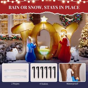 Presepe Natalizio Illuminato da 2,3 m con Divertente Insegna Gonfiabile 'JOY' per Decorazioni Esterne Natalizie - Product Image 4