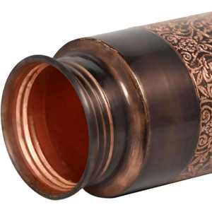 (BB) Bouteille d'eau texturée en cuivre antique 1000 ml – Tasse de voyage moderne de luxe, anti-fuite, sans BPA, écologique, portable pour la maison - Product Image 5