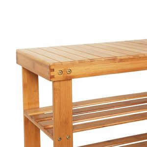 Moderno Sgabello Portascarpe in Bambù da 90 cm, Mobile per la Casa in Legno Massello con Scomparto per Stivali, Utilizzabile anche come Tavolino da Caffè - Product Image 5