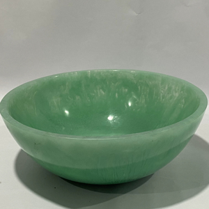 Bol à salade moderne en résine polie fait main, finition marbrée noire et aqua, vaisselle haut de gamme pour buffet de fête - Product Image 1