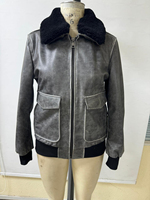 Blouson Aviateur Homme en Toile et Cuir à Capuche, Col Montant, Logo Frontal, Respirant, Anti-Plis, Séchage Rapide, Hiver, Style Urbain