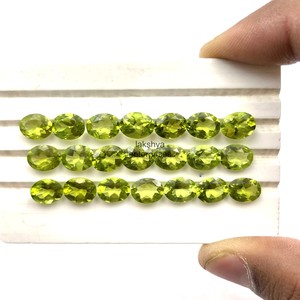 Piedras preciosas de peridoto natural de corte ovalado de 6x8 mm, piedras de peridoto verde facetadas y calibradas, gemas de peridoto sueltas auténticas para joyería fina. - Product Image 4