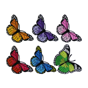 Parches Bordados de Mariposas para Coser, Insignias de Tela con Forma y Tamaño Personalizados, Estilo Clásico, con Imperdible, para Aplicación en Prendas - Product Image 1