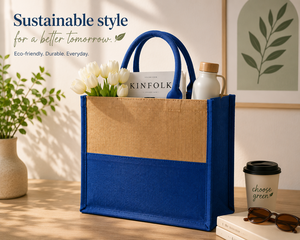 Custom Dual Color Laminated Jute <b>Tote</b> Bag Eco Friendly Reusable Shopping <b>Beach</b> <b>Tote</b> Wedding Carry Bag Premium Burlap Top Handle - Product Image 1